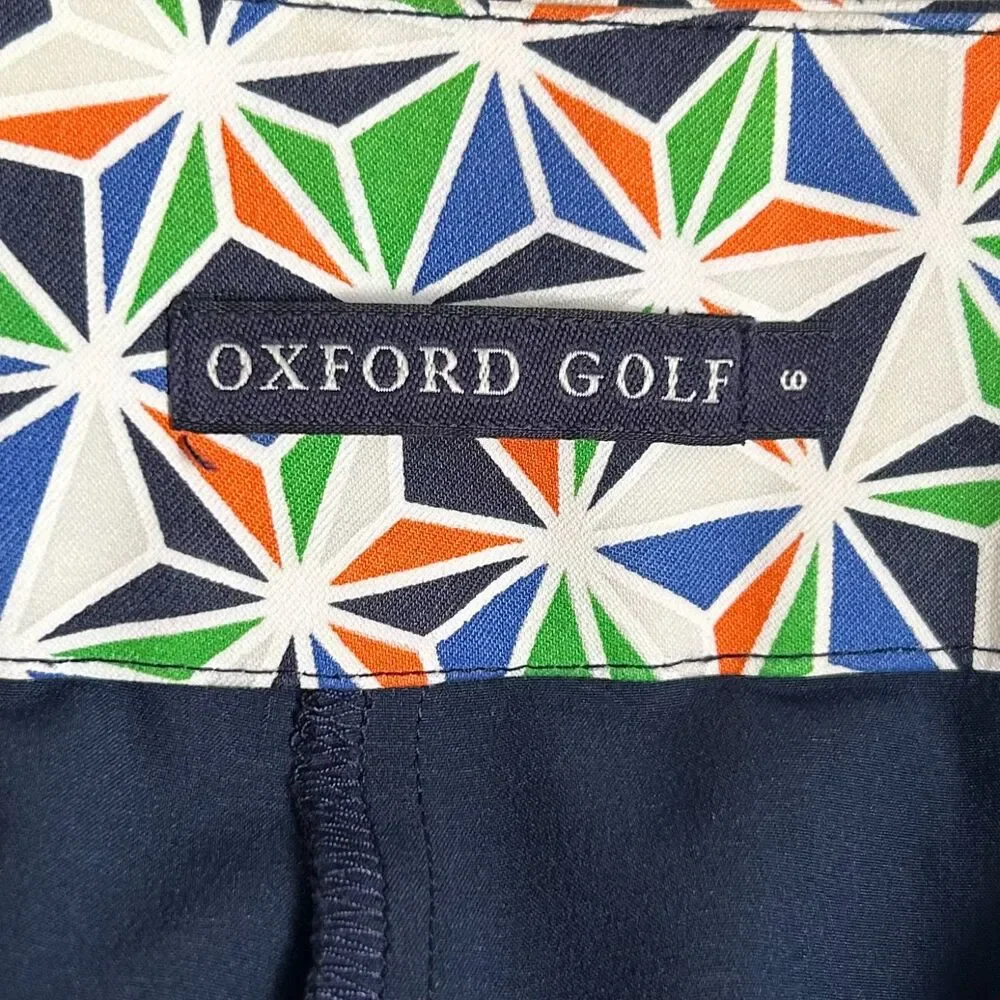 Oxford Golf Women’s Faux Wrap Skort Geometric Print Blue Green Orange Size 6